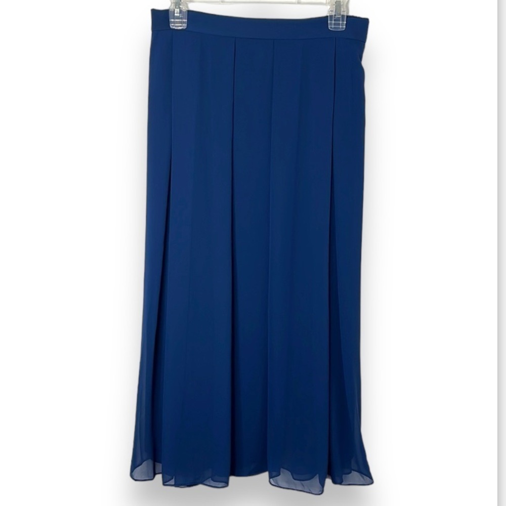Anne Klein Pleated Skirt Dark Teal Blue Women’s Size 2X Chiffon Flowy